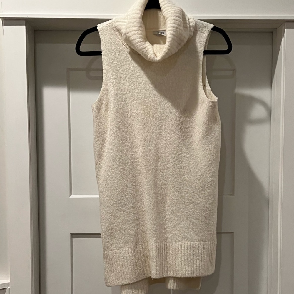 Cowl neck long tank sweater